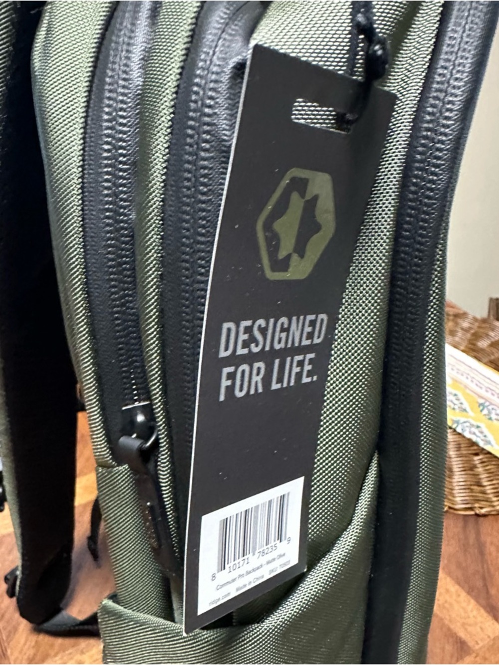 Olive Green Men's Backpack - Picture 2 of 8